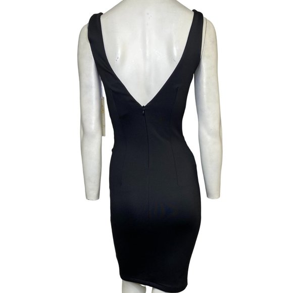 La Pateau Shimmery Mesh Cutout Open Back Mini Dress Black Size 4 NWT - Picture 2 of 2